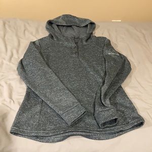 Women’s blue hooded Columbia Sportswear sweatshirt